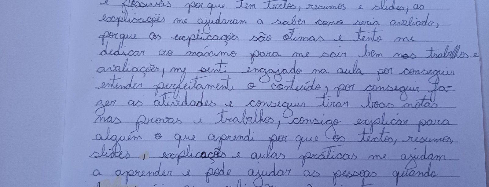 Print da resposta original do aluno